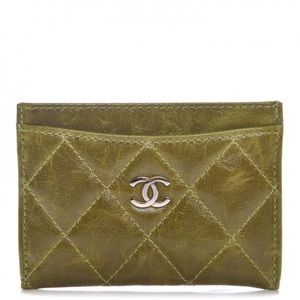 CHANEL Llama Green card holder